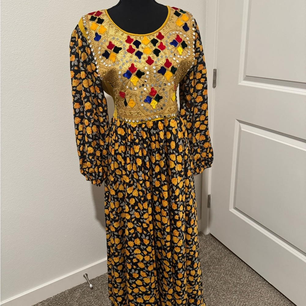 Elegant Multicolor Embroidered Dress
